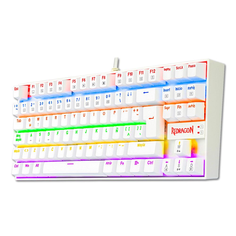 Redragon Teclado Gamer Español Kumara Rainbow Blanco (K552W-KR-SP) | PC