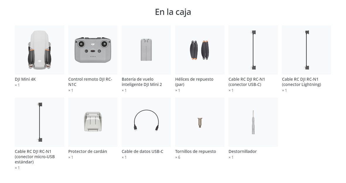 Contenido de la caja del DJI Neo Fly More Combo